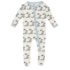 Baby onesie with platypus pattern on a white background