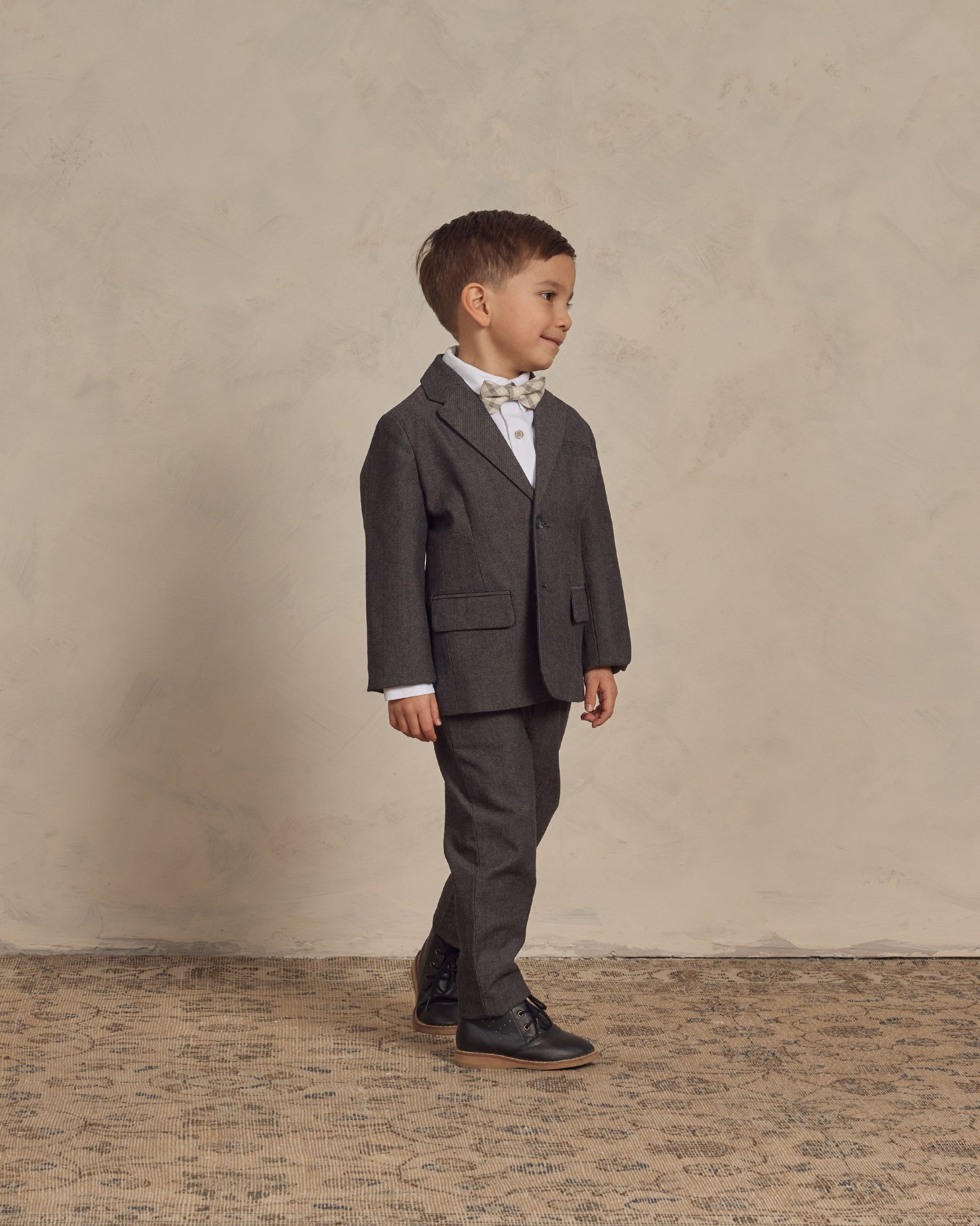 little boy dress suit in dark grey