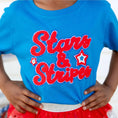 Load image into Gallery viewer, kids blue fourth of july shirt
