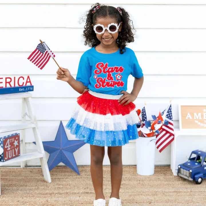 kids sparkly fourth of july shirt