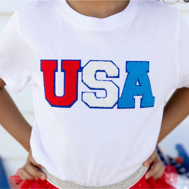 kids fourth of july patch shirt