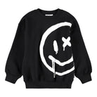 Molo Black Crewneck with Big White Smiley 