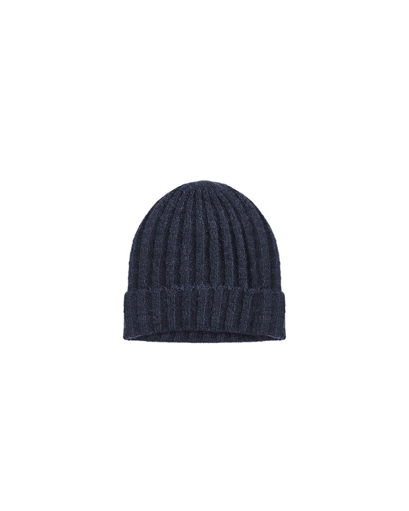 Kids ribbed Navy hat