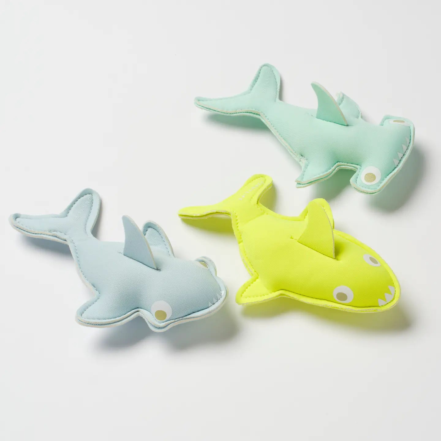 Neon green and blue shark diving toy