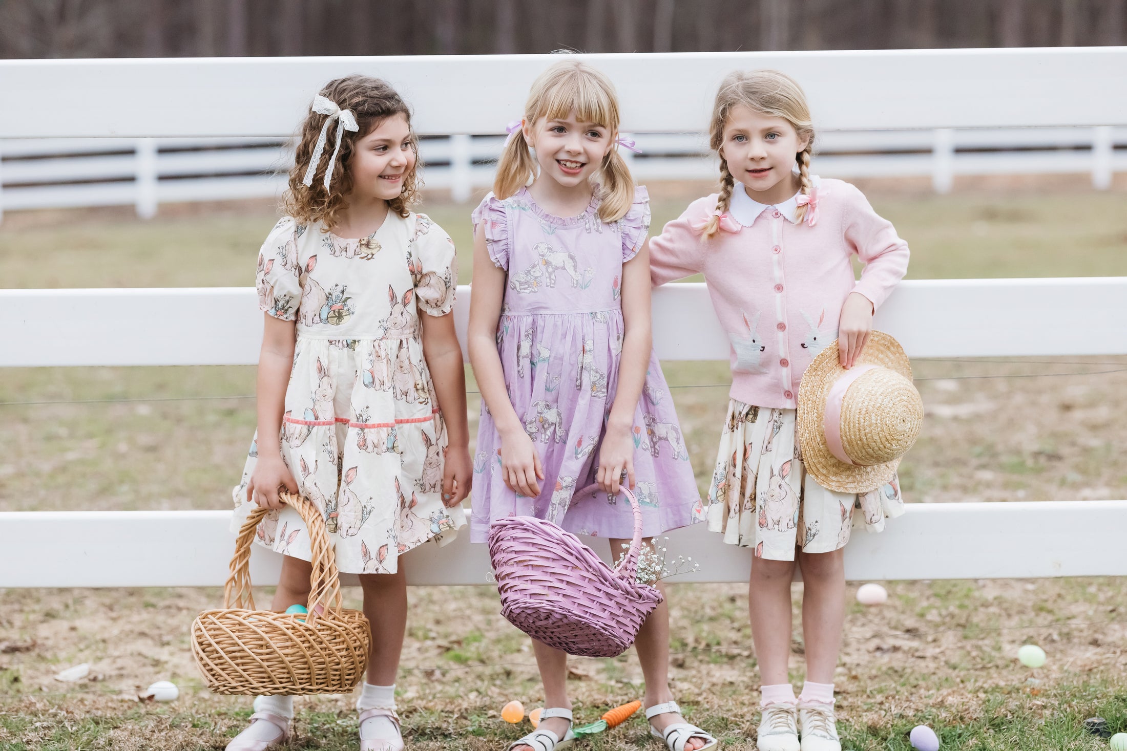 Girls Leila Dress - Lavender Lambs