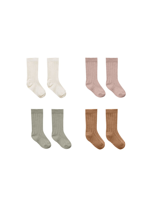 Socks - Set of 4 - Natural, Mauve, Basil + Cinnamon