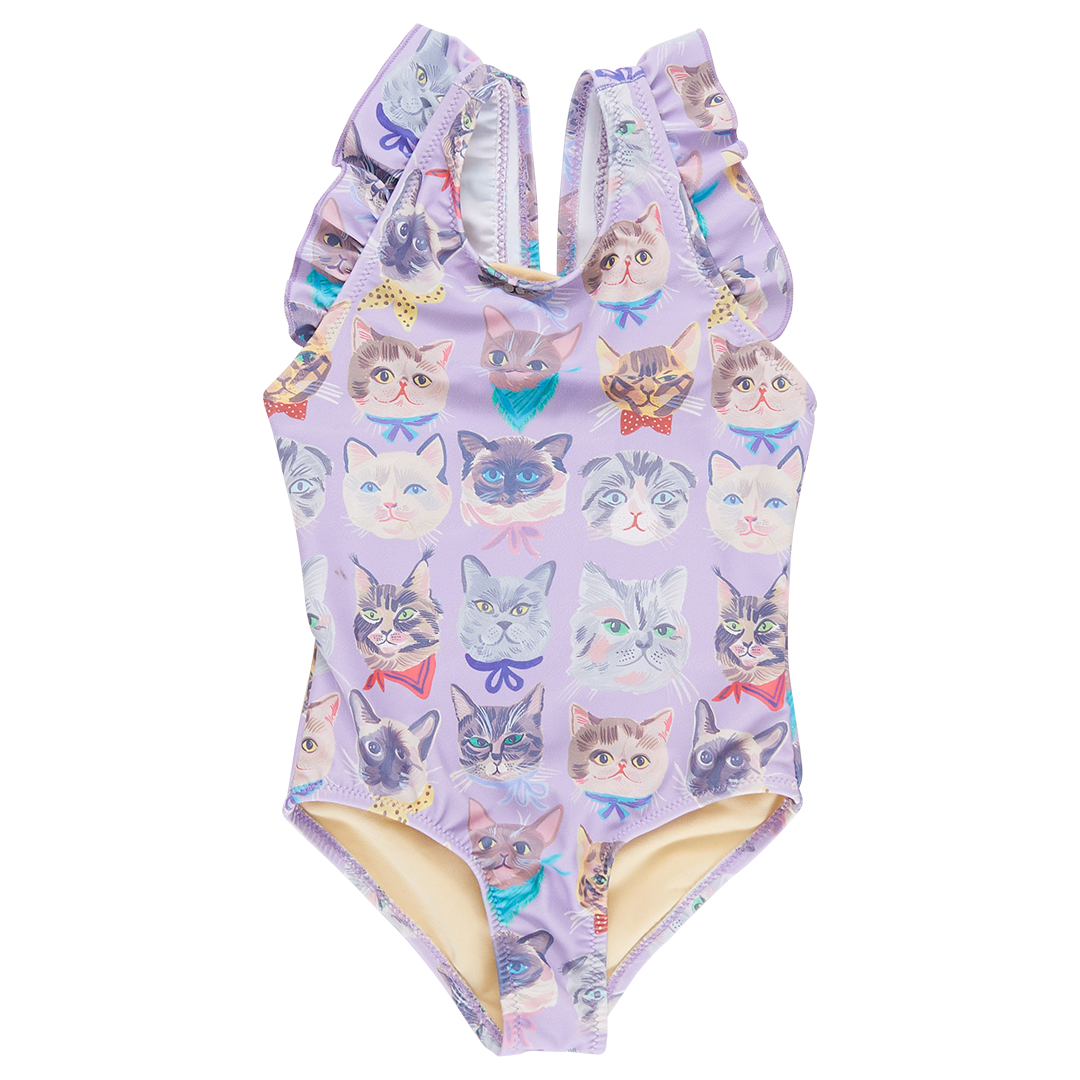 Girl's Liv Suit - Lavender Cool Cats