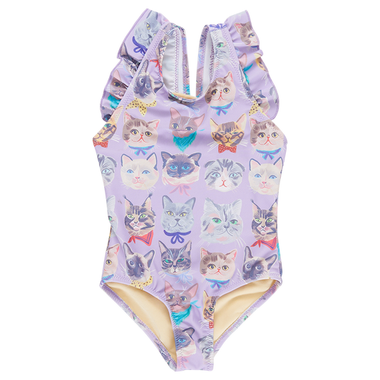 Girl's Liv Suit - Lavender Cool Cats