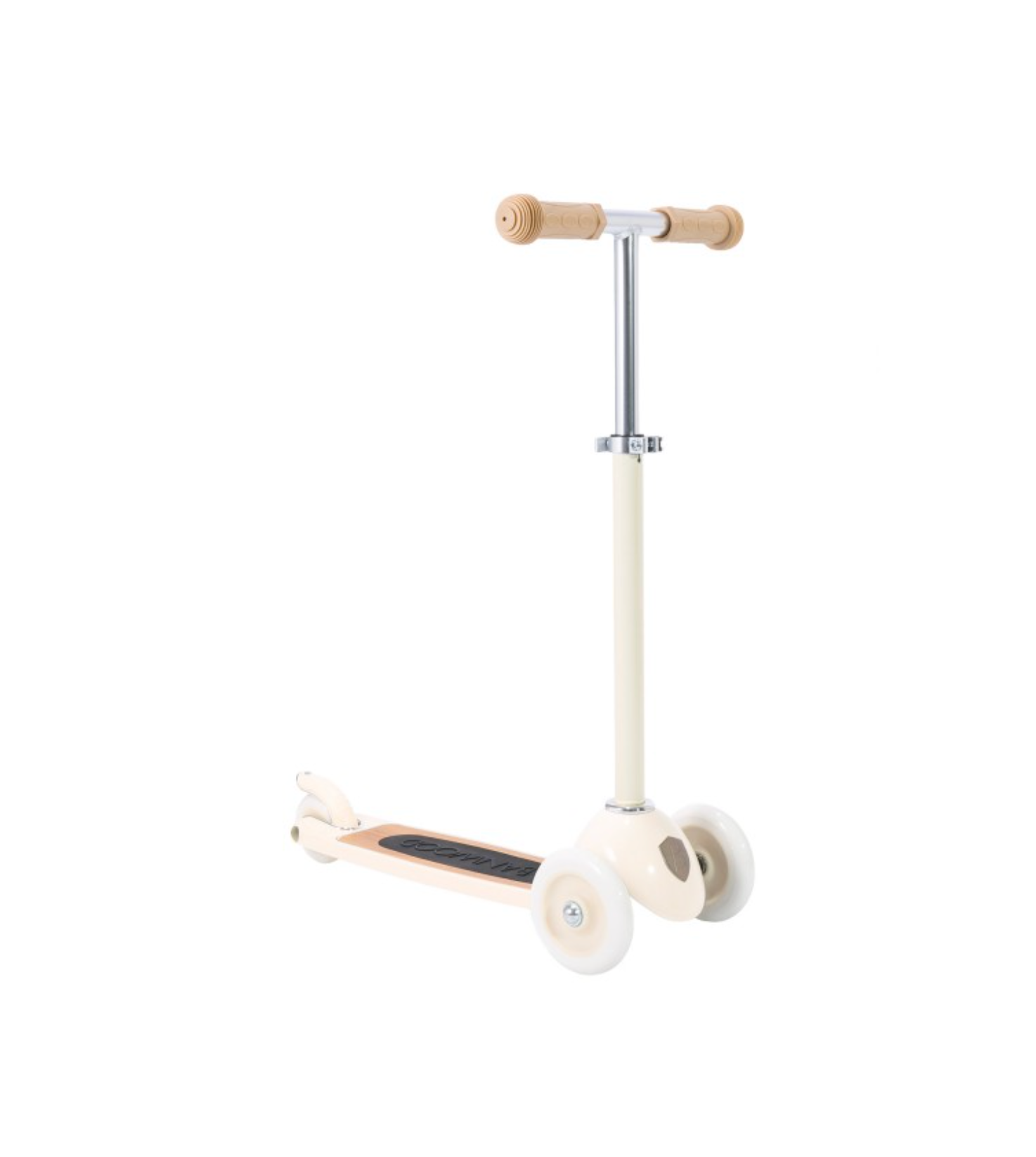 cream banwood scooter for kids
