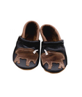 Load image into Gallery viewer, Leather Moccasins - Bison on Black

