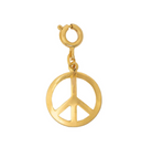 Gold Peace Sign Charm for Necklace or Bracelet