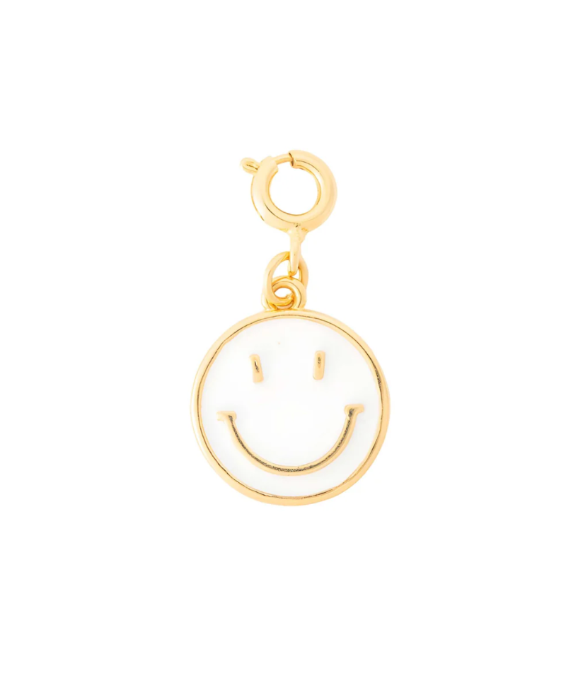 White Smiley Face Charm for Bracelet or Necklace