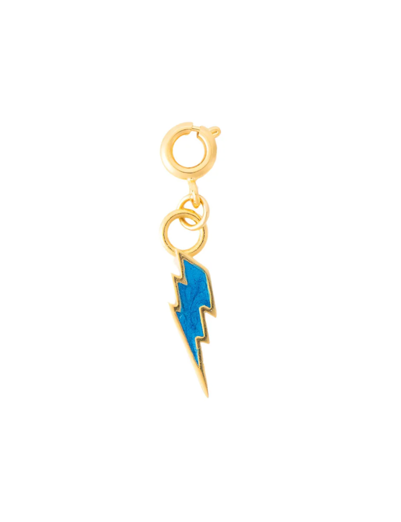 Blue Lightning Bolt Charm for Bracelet or Necklace