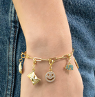 Gold Link Bracelet Charm Bar 