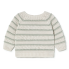 Striped seafoam sweater on a white background