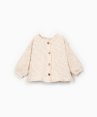 Baby beige cardigan with button detailing and cuffed sleeves