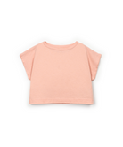 Pink crop top on a white background