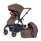 Brown stroller with matching car seat 