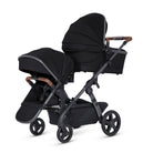 Black Stroller with Bassinet and and tandem seat