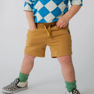 Warm Curry Colored Cotton Shorts 