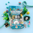 Ocean Explorer KidDough Play Kit with toys on a light blue background