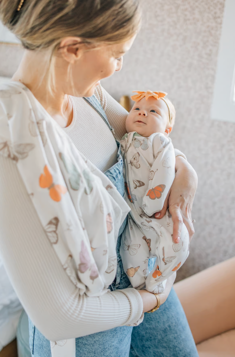 baby swaddle blanket with butterfly pattern 