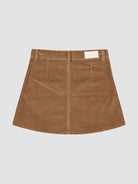 back of brown corduroy skirt 