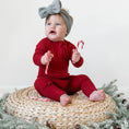 Load image into Gallery viewer, Ribbed Zip Romper - Berry Red
