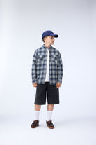 black and blue plaid shirt 