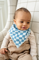 blue checkered bandana bib 