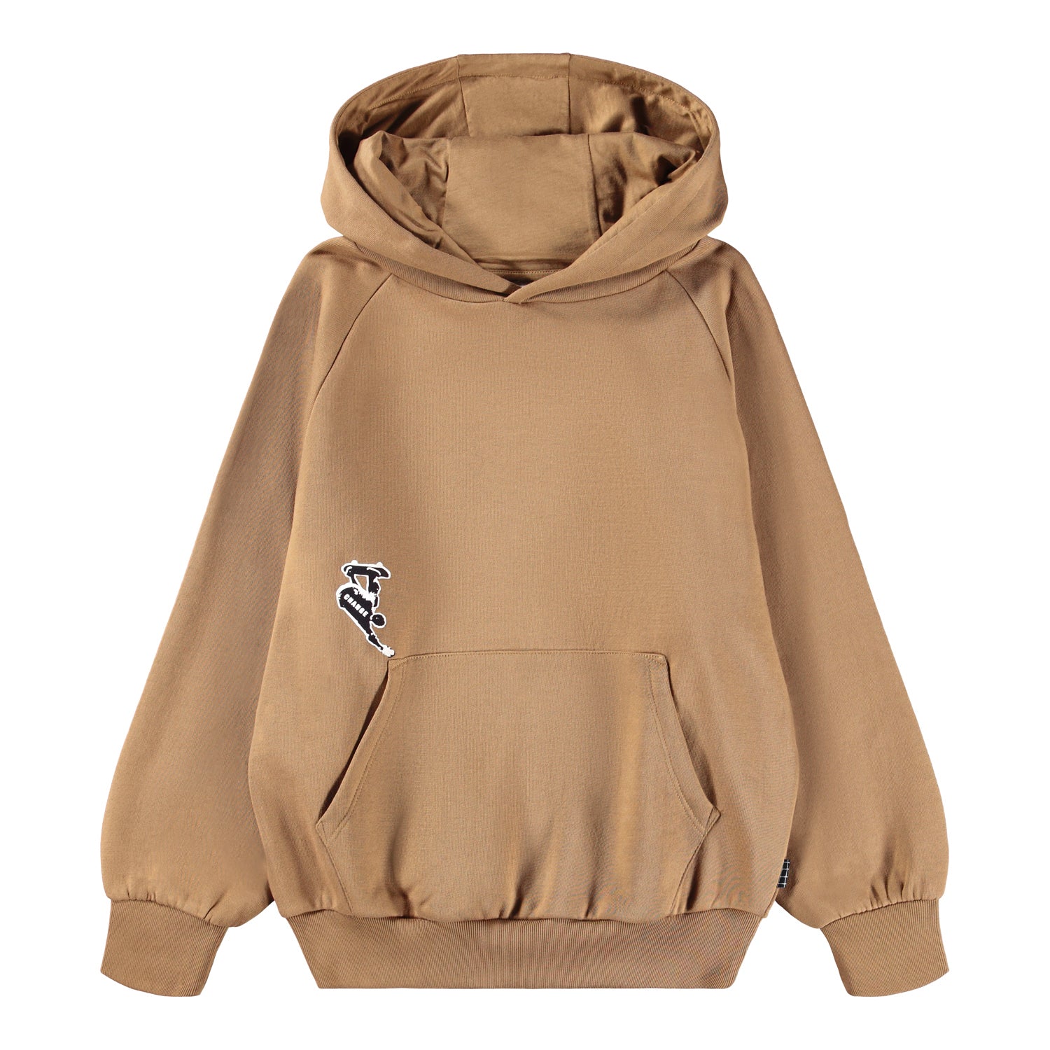 brown sweatshirt with little skater on front