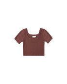 burgundy ribbed t-shirt for girls 