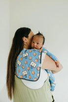 burp cloth with basketballs and basketball hoops