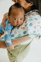 burp cloth with colored numbers 