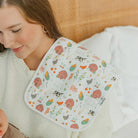 burp cloth with farm animals and barn 