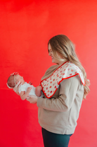 burp cloth with strawberry print 