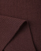 close up of burgundy ribbed t-shirt 
