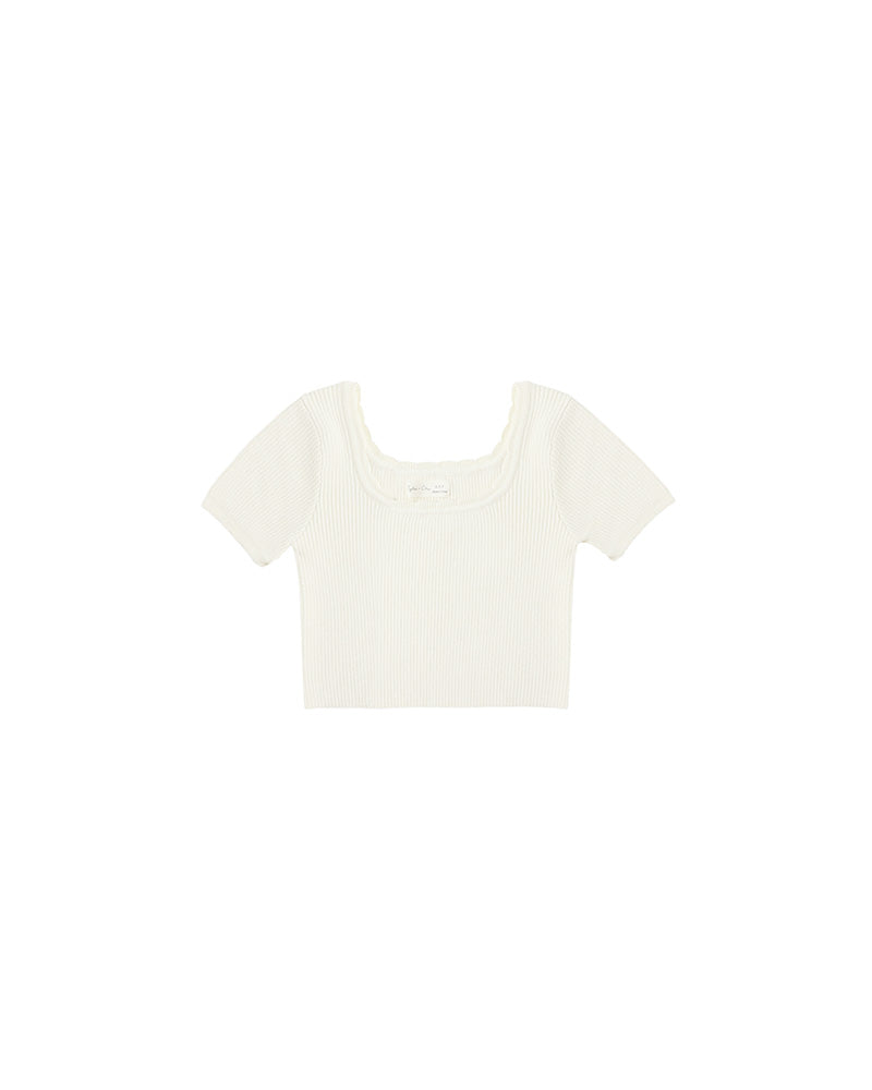 cream cropped t-shirt 