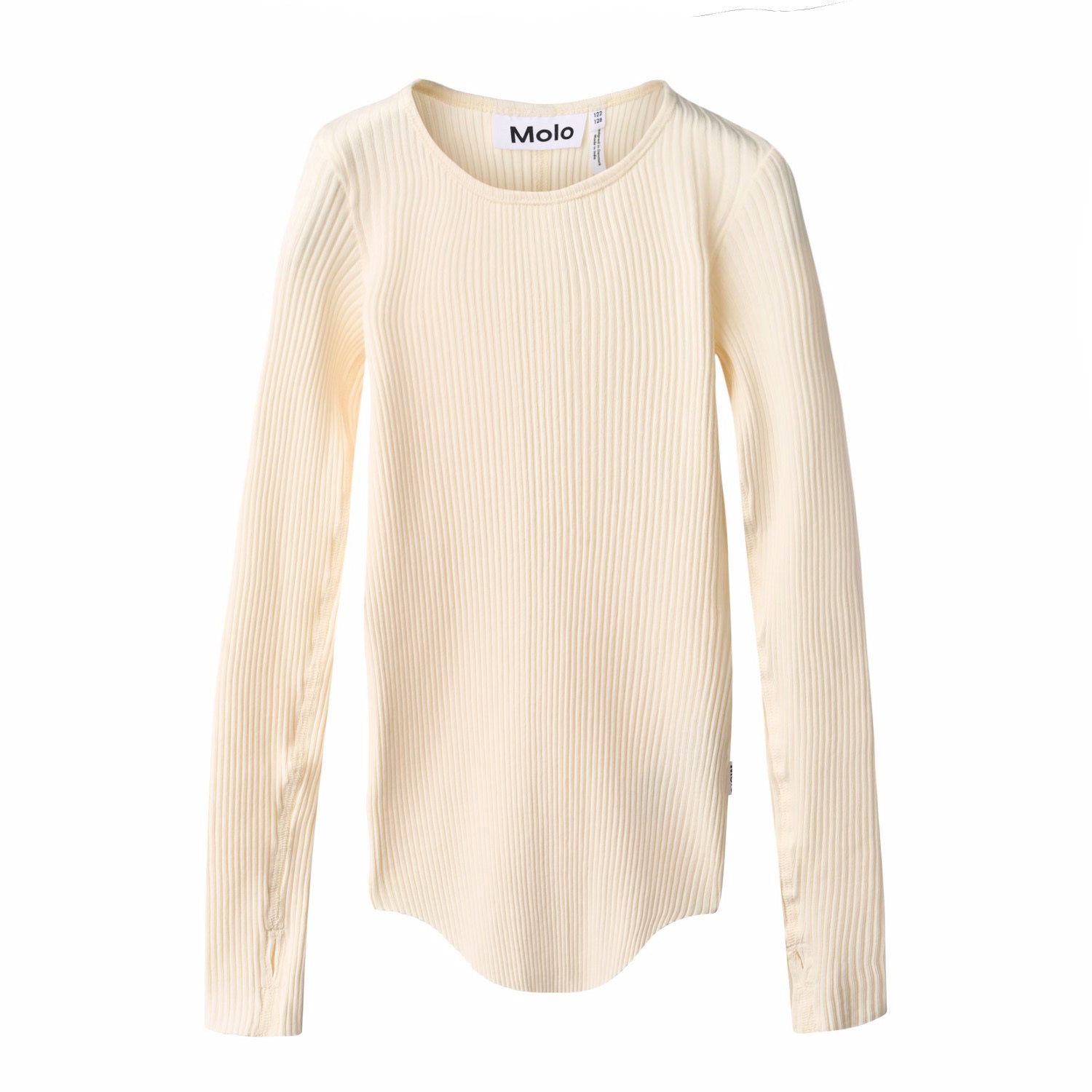 cream ribbed fitted molo long sleeve 