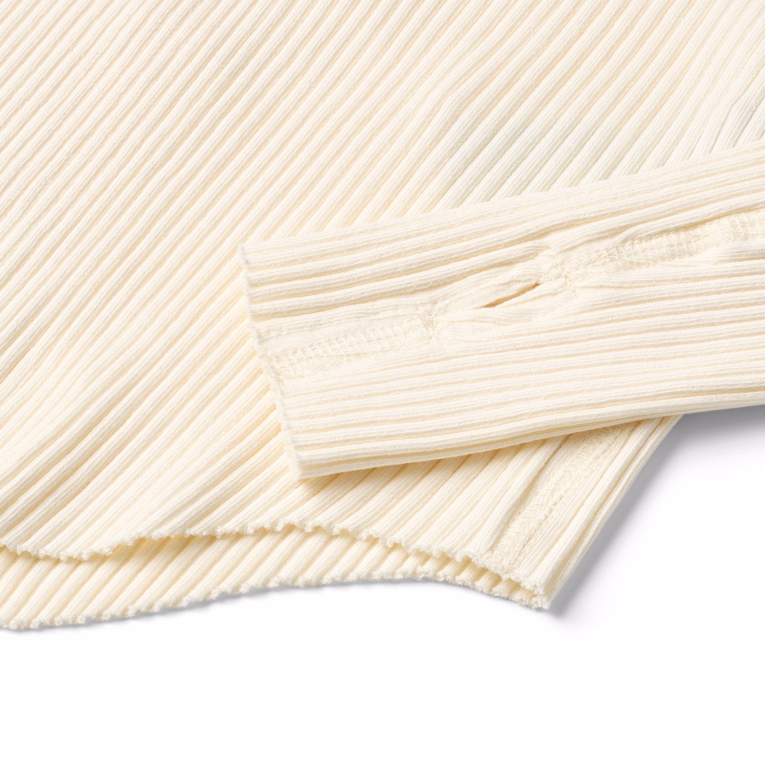 cream ribbed long sleeve with finger holes
