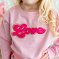 Load image into Gallery viewer, Love Script Patch Sweatshirt - Pink
