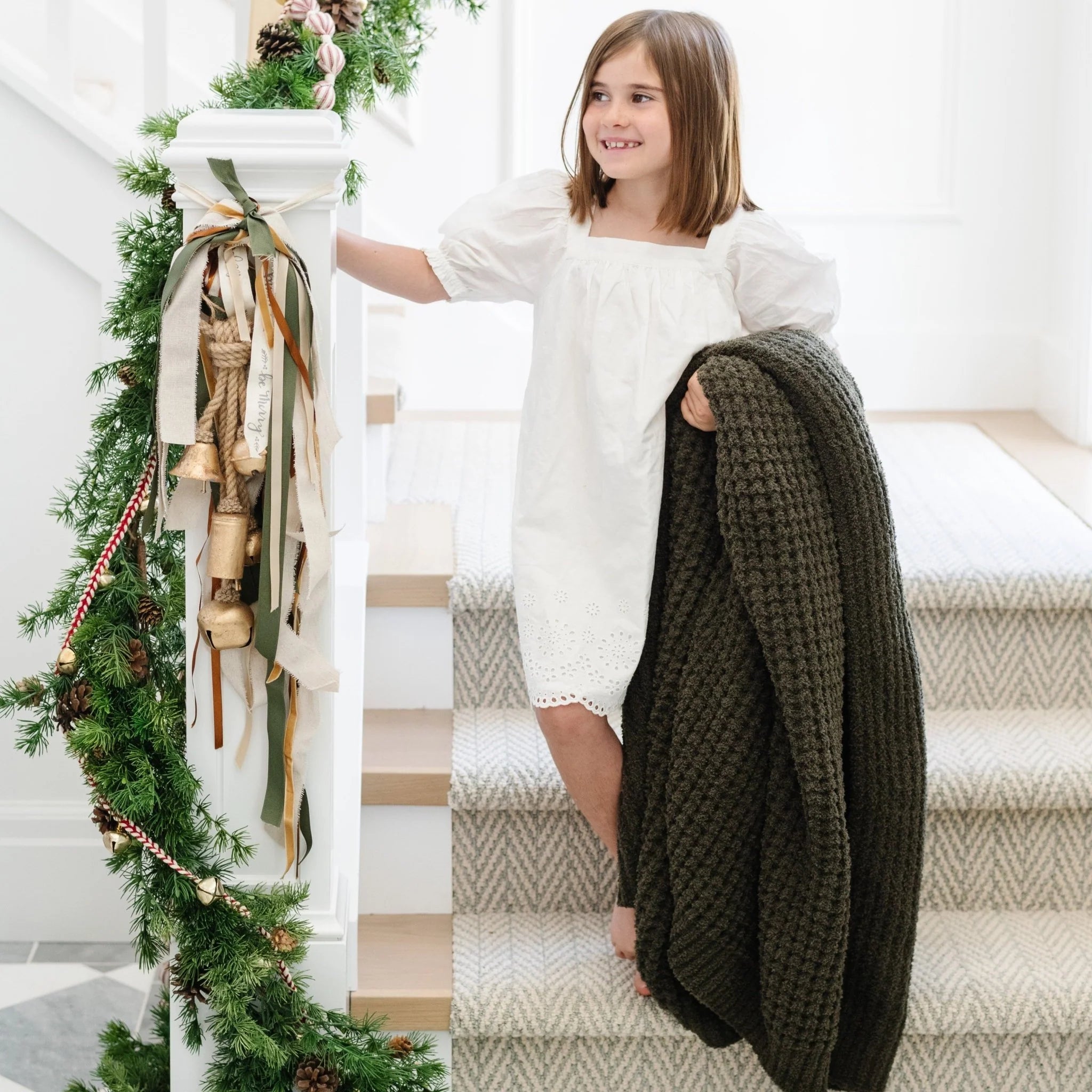 Thyme Waffle Knit Throw Blanket - Extra Large