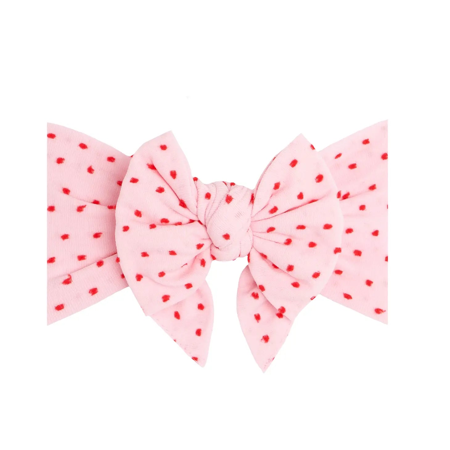 Shabby Dang Enormous Bow - Pink with Red Dot