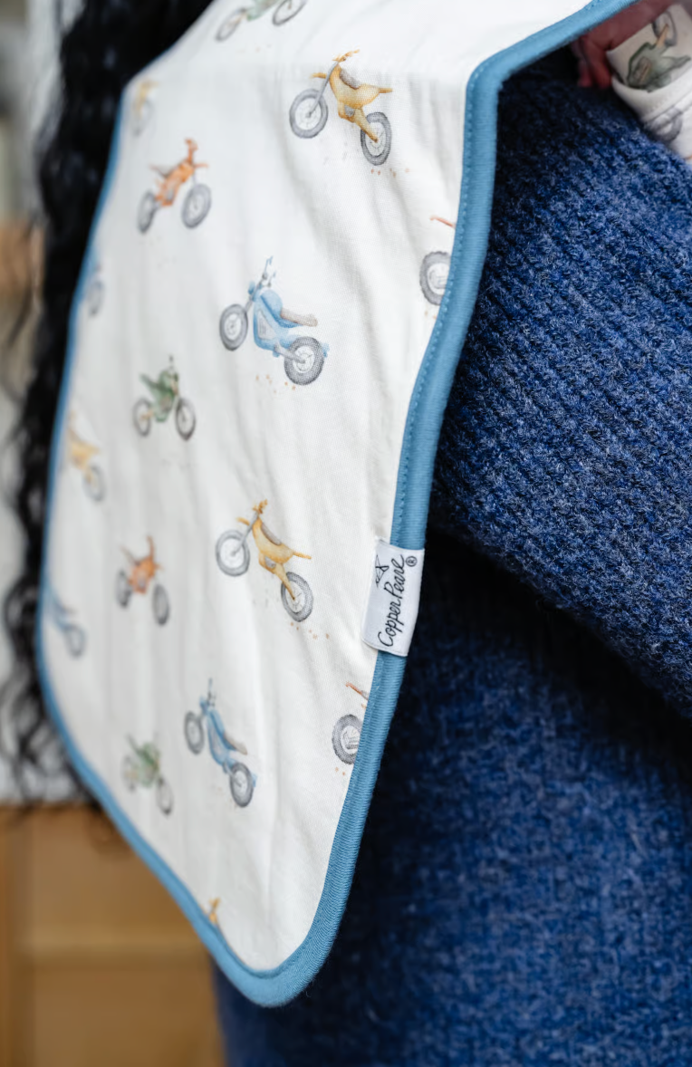 dirt bike patterned burp cloth 