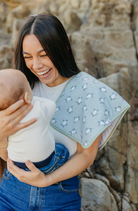 green burp cloth with turtles 