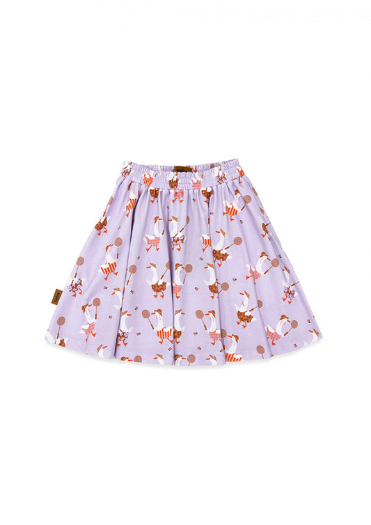 Skirt - Violet with Goose Print