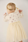 Load image into Gallery viewer, Purple Floral Cream Tutu Dress Toddler
