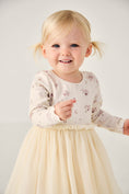 Load image into Gallery viewer, Purple Floral Cream Tutu Dress Toddler
