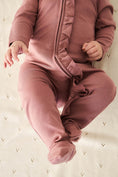Load image into Gallery viewer, Dark Pink Ruffle Cotton One Piece baby
