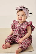 Load image into Gallery viewer, Dark Pink Floral Cotton Jumpsuit Baby
